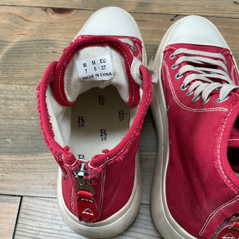‼️R13 KURT HIGH TOP PLATFORM SNEAKERS IN RED‼️ - Picture 10 of 10